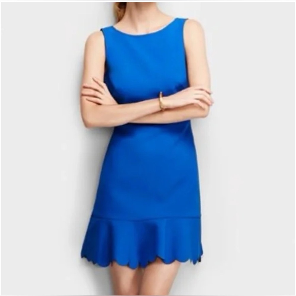 J crew Scalloped Drop Hem solid party dress size 10